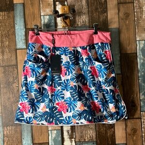 Maelreg Large blue banana leaf tennis/ golf skort